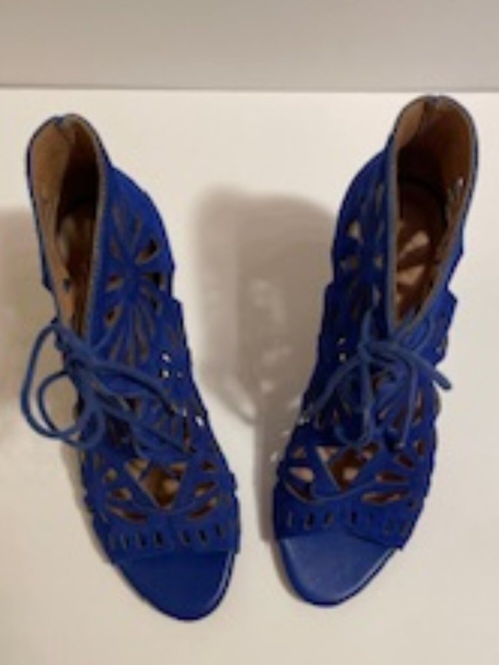 Joie Suede Lace-up Indigo 3.75" Stilettos - size 8.5